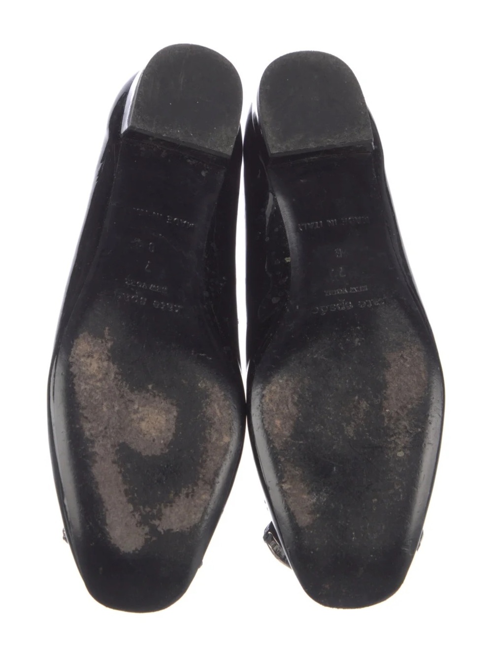 KATE SPADE $228 • fit like 6.5 • 2011 • Size 7 Black Patent Jewel Ballet Flats - Picture 10 of 12